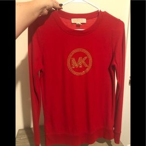 Red Michael Kors long sleeve top